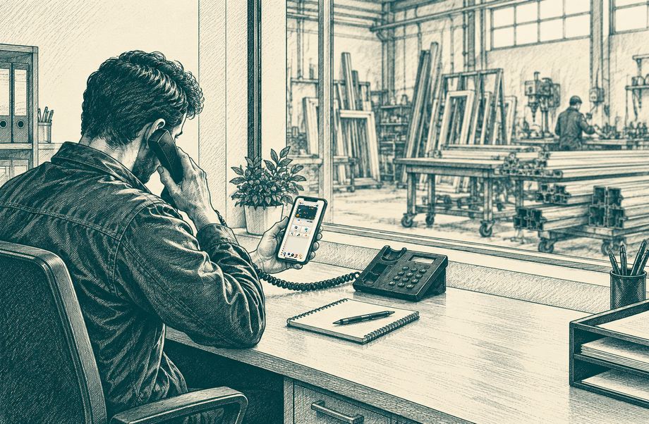 Appuntamento: Telefonata in ufficio, agenda sul telefono