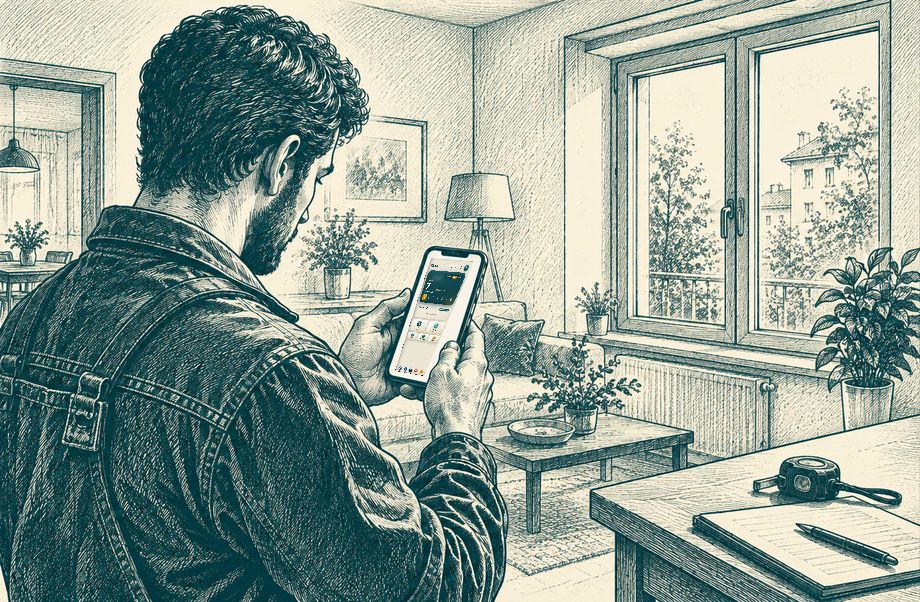 Preventivo: Mano col telefono, preventivo aperto
